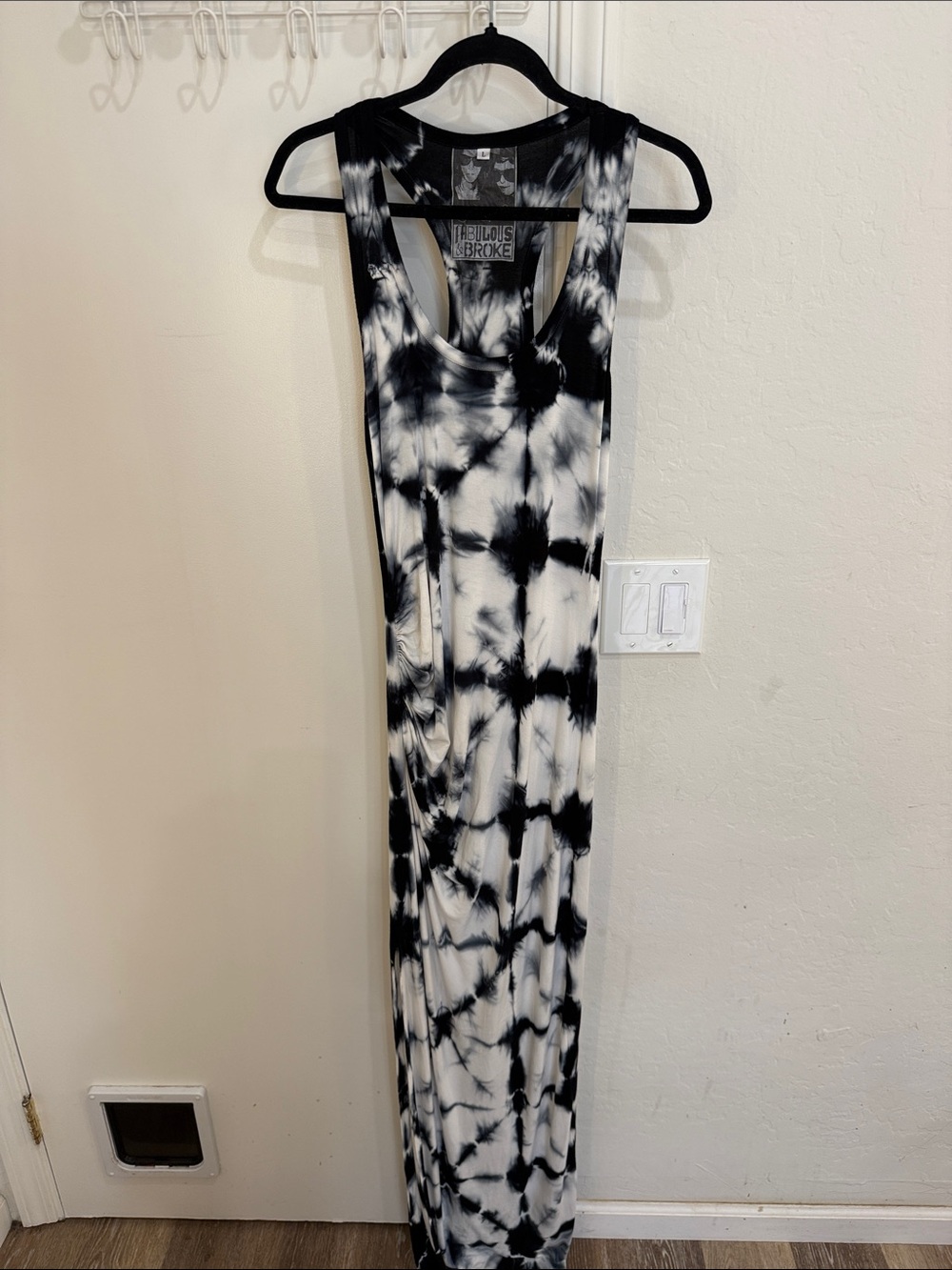Young Fabulous & Broke Black and White Tie-Dye Maxi Dress